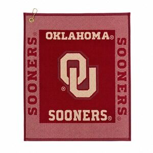 Vintage 90s Team Golf Oklahoma Sooners NCAA Crimson Tri-Fold Golf Towel Clip USA